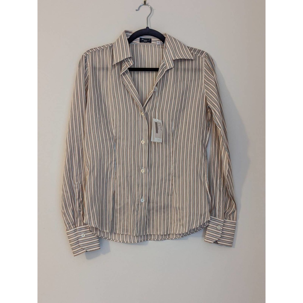 Finamore Napoli Women's Button Up Blouse Made in Italy Sz 40 US Size 6